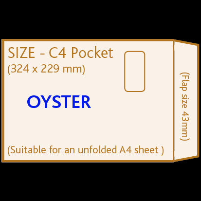 C4 Pocket Envelope (window) <br> Printed to front only