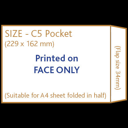 C5 Pocket Envelope (non window) <br> Printed to front only