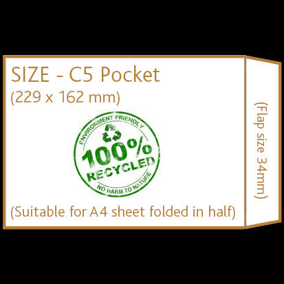 C5 Pocket Envelope (non window) <br> Printed to front and flap